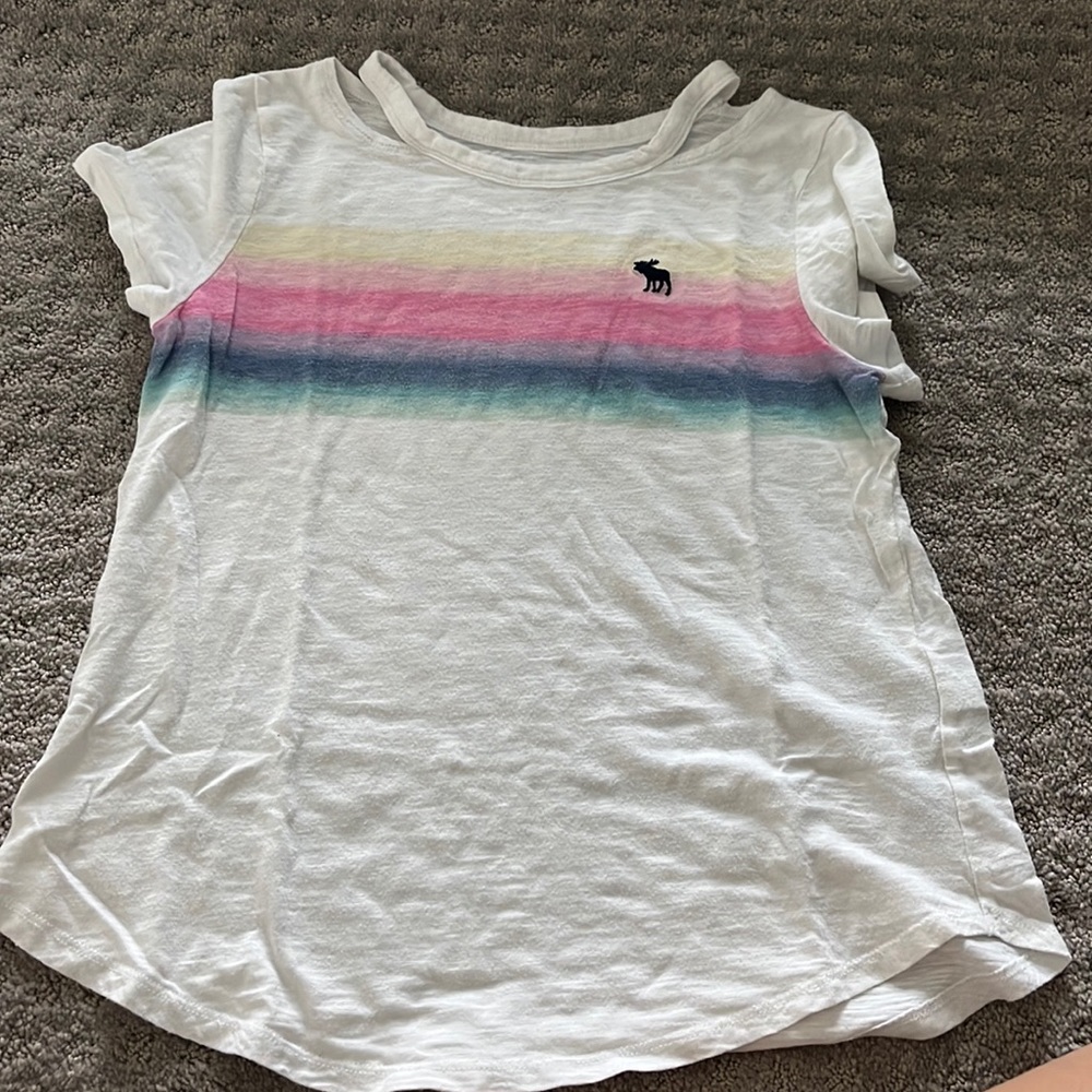 white and rainbow Abercrombie kids size 13/14